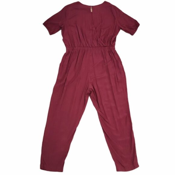 NWT OLD NAVY Burgundy Short Sleeve Jumpsuit Size L - Picture 7 of 10